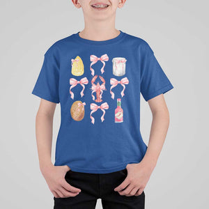 Funny Crawfish Bow Pink T Shirt For Kid Cute Coquette Y2k Clean Girl Aesthetic TS11 Royal Blue Print Your Wear