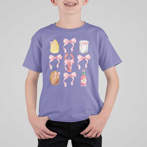 Funny Crawfish Bow Pink T Shirt For Kid Cute Coquette Y2k Clean Girl Aesthetic TS11 Violet Print Your Wear