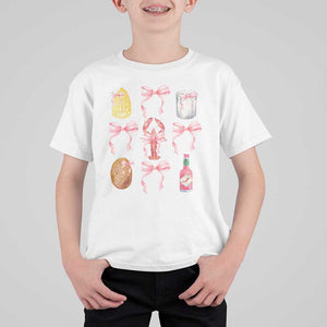 Funny Crawfish Bow Pink T Shirt For Kid Cute Coquette Y2k Clean Girl Aesthetic TS11 White Print Your Wear