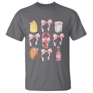 Funny Crawfish Bow Pink T Shirt Cute Coquette Y2k Clean Girl Aesthetic TS11 Charcoal Print Your Wear