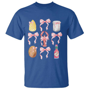 Funny Crawfish Bow Pink T Shirt Cute Coquette Y2k Clean Girl Aesthetic TS11 Royal Blue Print Your Wear
