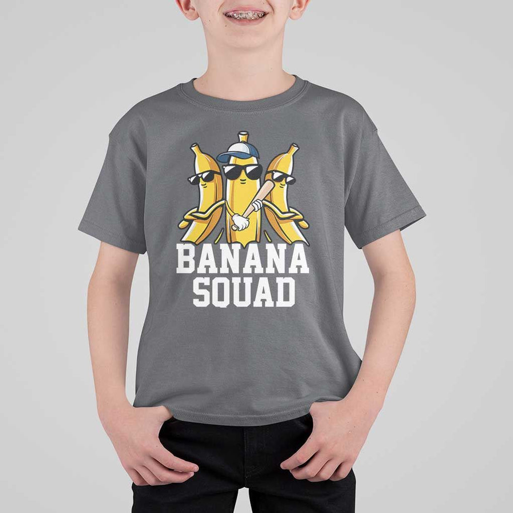 Funny Banana Squad T Shirt For Kid Baseball Bat Cute Halloween Costume TS11 Charcoal Print Your Wear