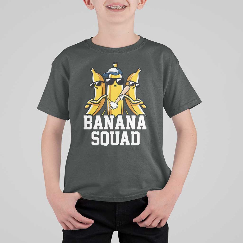 Funny Banana Squad T Shirt For Kid Baseball Bat Cute Halloween Costume TS11 Dark Heather Print Your Wear