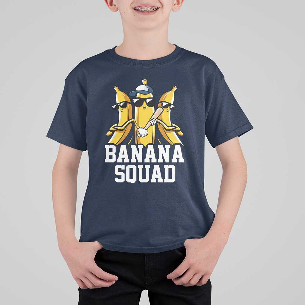 Funny Banana Squad T Shirt For Kid Baseball Bat Cute Halloween Costume TS11 Navy Print Your Wear