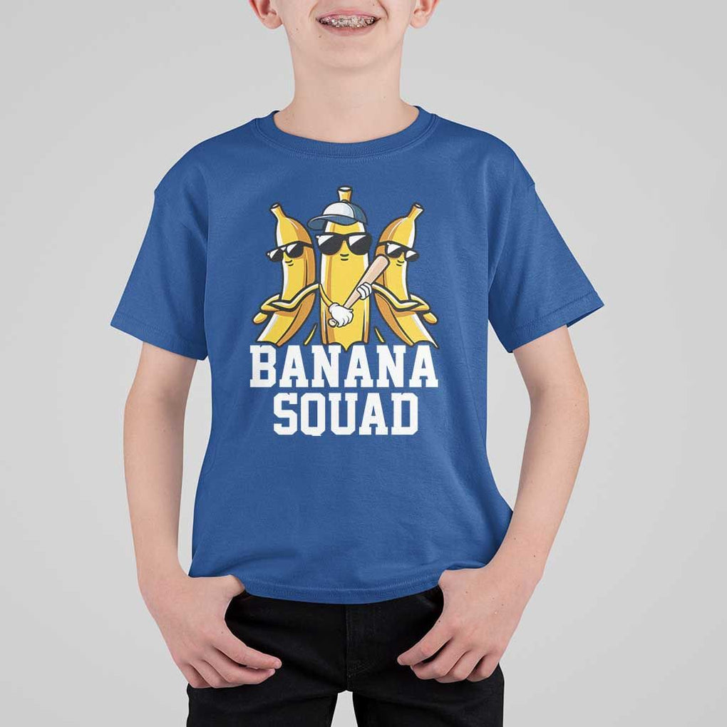 Funny Banana Squad T Shirt For Kid Baseball Bat Cute Halloween Costume TS11 Royal Blue Print Your Wear