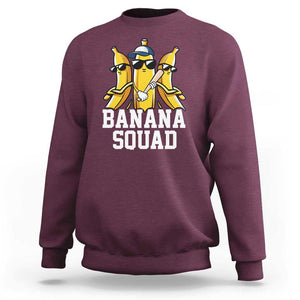 Funny Banana Squad Sweatshirt Baseball Bat Cute Halloween Costume TS11 Maroon Print Your Wear