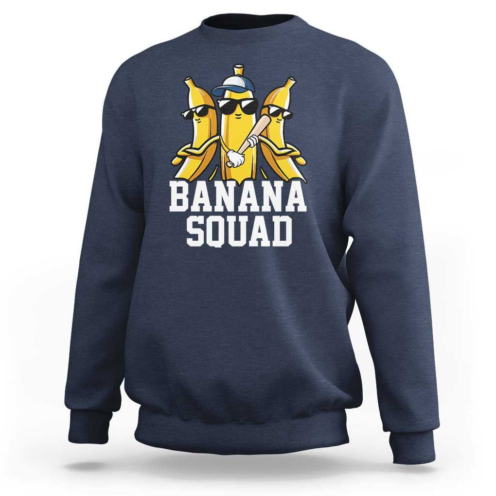 Funny Banana Squad Sweatshirt Baseball Bat Cute Halloween Costume TS11 Navy Print Your Wear