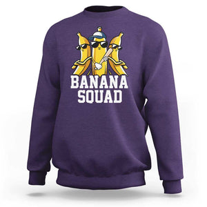 Funny Banana Squad Sweatshirt Baseball Bat Cute Halloween Costume TS11 Purple Print Your Wear