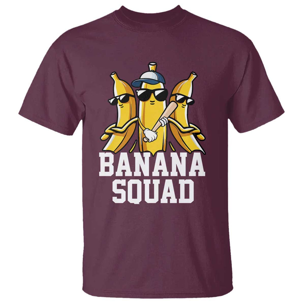 Funny Banana Squad T Shirt Baseball Bat Cute Halloween Costume TS11 Maroon Print Your Wear