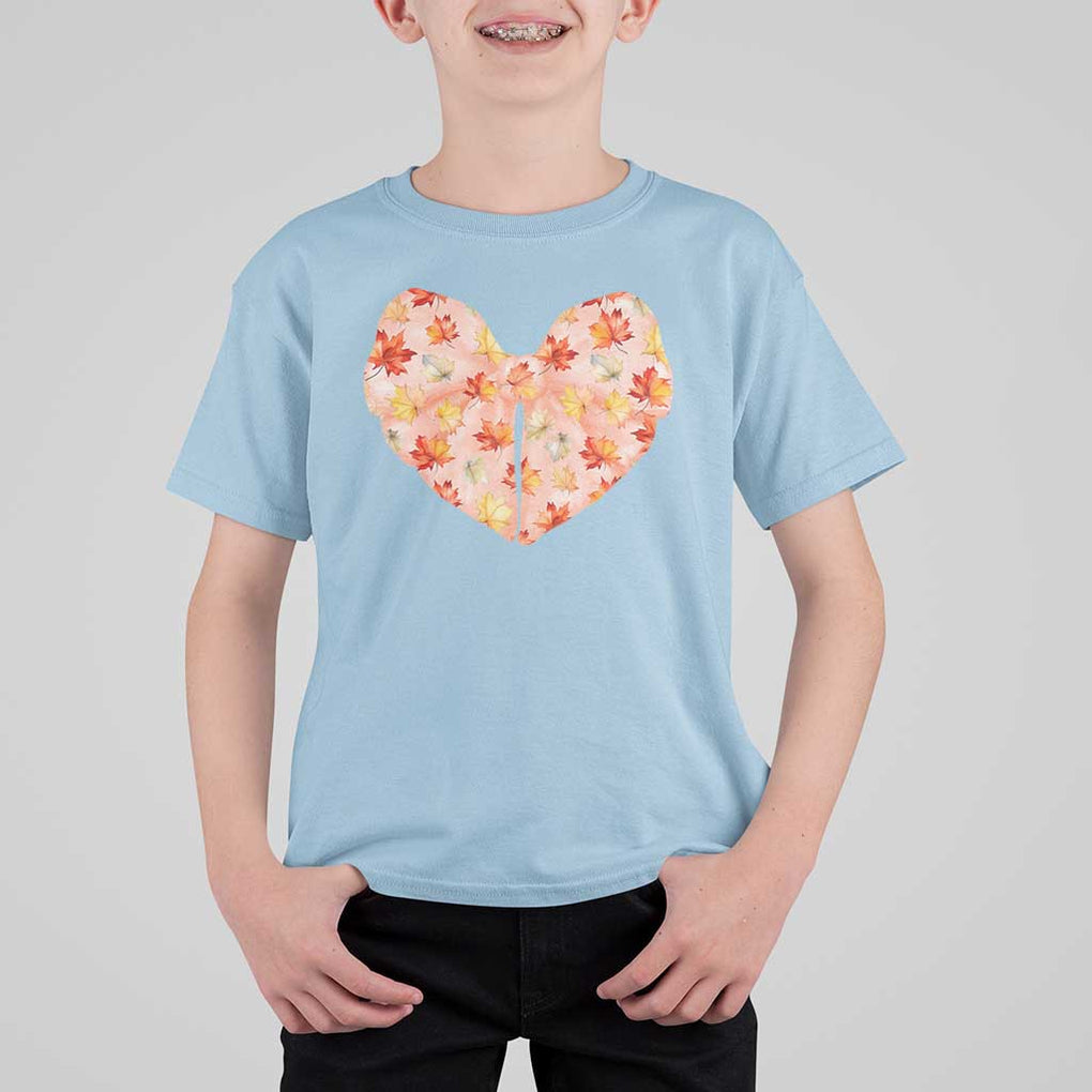 Coquette Canadian Girly T Shirt For Kid Canada Day Flag Maple Leaf Orange Bow Girls Aesthetic TS11 Light Blue Print Your Wear
