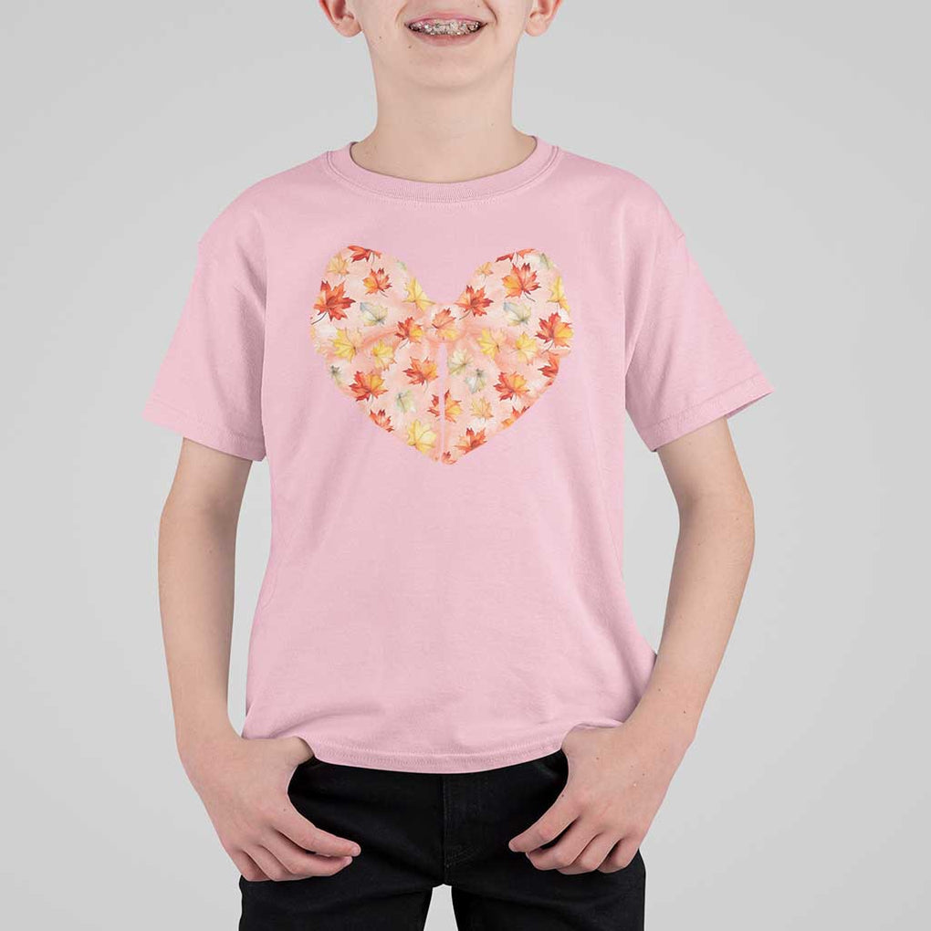 Coquette Canadian Girly T Shirt For Kid Canada Day Flag Maple Leaf Orange Bow Girls Aesthetic TS11