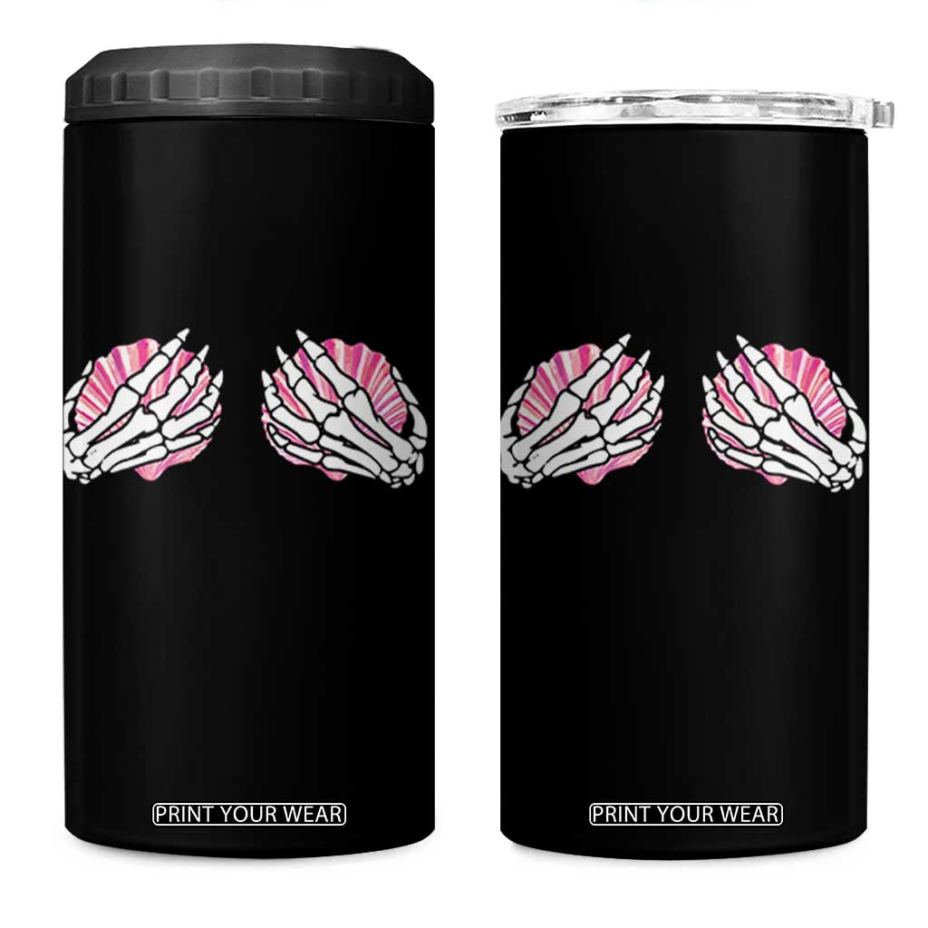Funny Skeleton Hands Seashell Bikini Halloween Beach 4 in 1 Can Cooler Tumbler TS11 One Size: 16 oz Black Print Your Wear