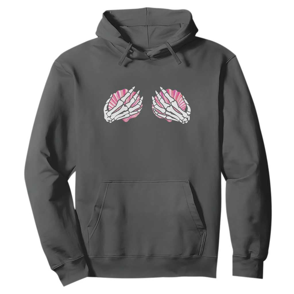Funny Skeleton Hands Seashell Bikini Halloween Beach Hoodie TS11 Dark Heather Print Your Wear