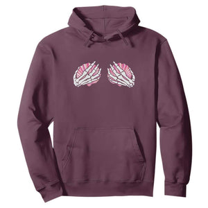 Funny Skeleton Hands Seashell Bikini Halloween Beach Hoodie TS11 Maroon Print Your Wear