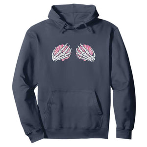 Funny Skeleton Hands Seashell Bikini Halloween Beach Hoodie TS11 Navy Print Your Wear