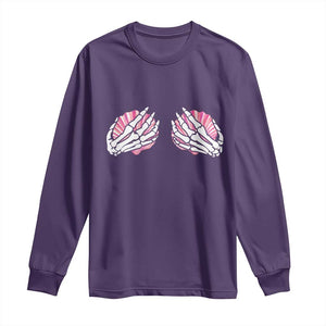 Funny Skeleton Hands Seashell Bikini Halloween Beach Long Sleeve Shirt TS11 Purple Print Your Wear