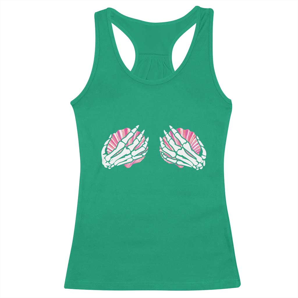 Funny Skeleton Hands Seashell Bikini Halloween Beach Racerback Tank Top TS11 Irish Green Print Your Wear