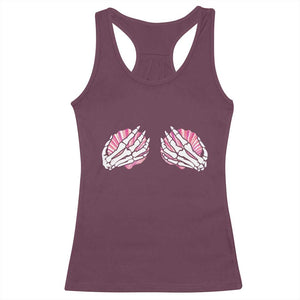 Funny Skeleton Hands Seashell Bikini Halloween Beach Racerback Tank Top TS11 Maroon Print Your Wear
