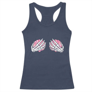 Funny Skeleton Hands Seashell Bikini Halloween Beach Racerback Tank Top TS11 Navy Print Your Wear