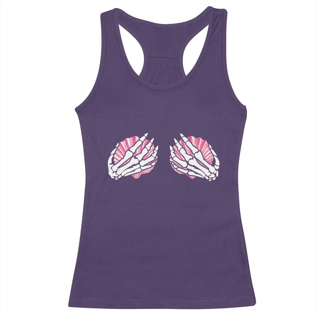 Funny Skeleton Hands Seashell Bikini Halloween Beach Racerback Tank Top TS11 Purple Print Your Wear