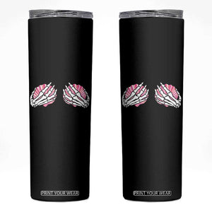Funny Skeleton Hands Seashell Bikini Halloween Beach Skinny Tumbler TS11 Black Print Your Wear