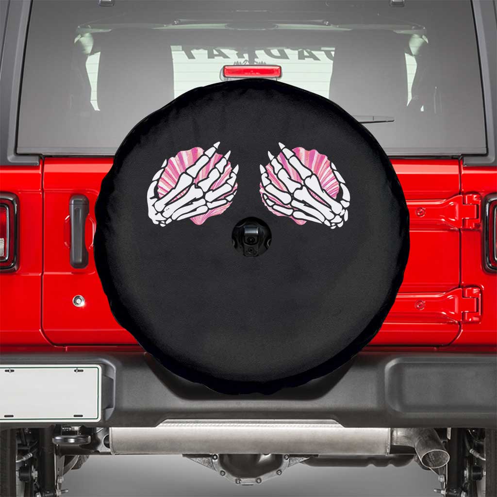 Funny Skeleton Hands Seashell Bikini Halloween Beach Spare Tire Cover TS11 Black Print Your Wear