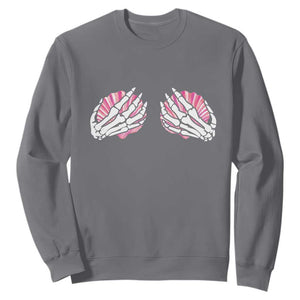 Funny Skeleton Hands Seashell Bikini Halloween Beach Sweatshirt TS11 Charcoal Print Your Wear