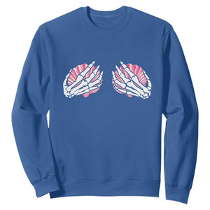Funny Skeleton Hands Seashell Bikini Halloween Beach Sweatshirt TS11 Royal Blue Print Your Wear