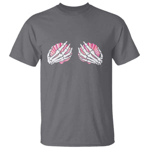 Funny Skeleton Hands Seashell Bikini Halloween Beach T Shirt TS11 Charcoal Print Your Wear