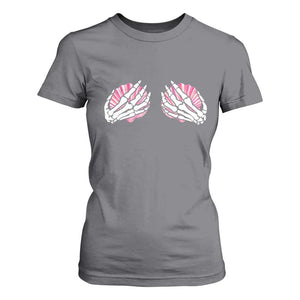 Funny Skeleton Hands Seashell Bikini Halloween Beach T Shirt For Women TS11 Charcoal Print Your Wear