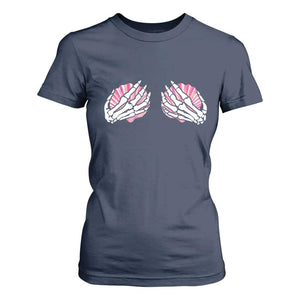 Funny Skeleton Hands Seashell Bikini Halloween Beach T Shirt For Women TS11 Navy Print Your Wear