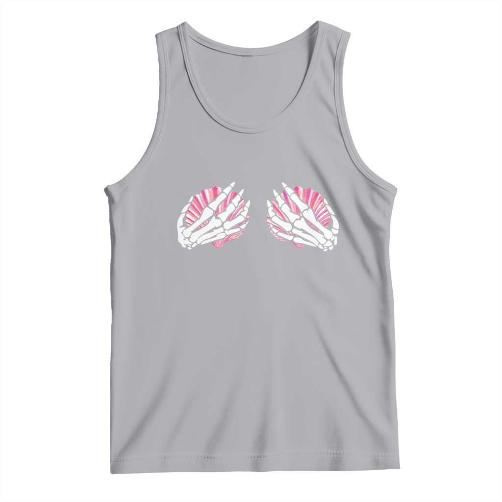 Funny Skeleton Hands Seashell Bikini Halloween Beach Tank Top TS11 Athletic Heather Print Your Wear