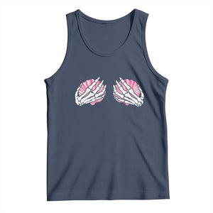 Funny Skeleton Hands Seashell Bikini Halloween Beach Tank Top TS11 Navy Print Your Wear