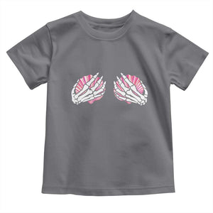 Funny Skeleton Hands Seashell Bikini Halloween Beach Toddler T Shirt TS11 Charcoal Print Your Wear