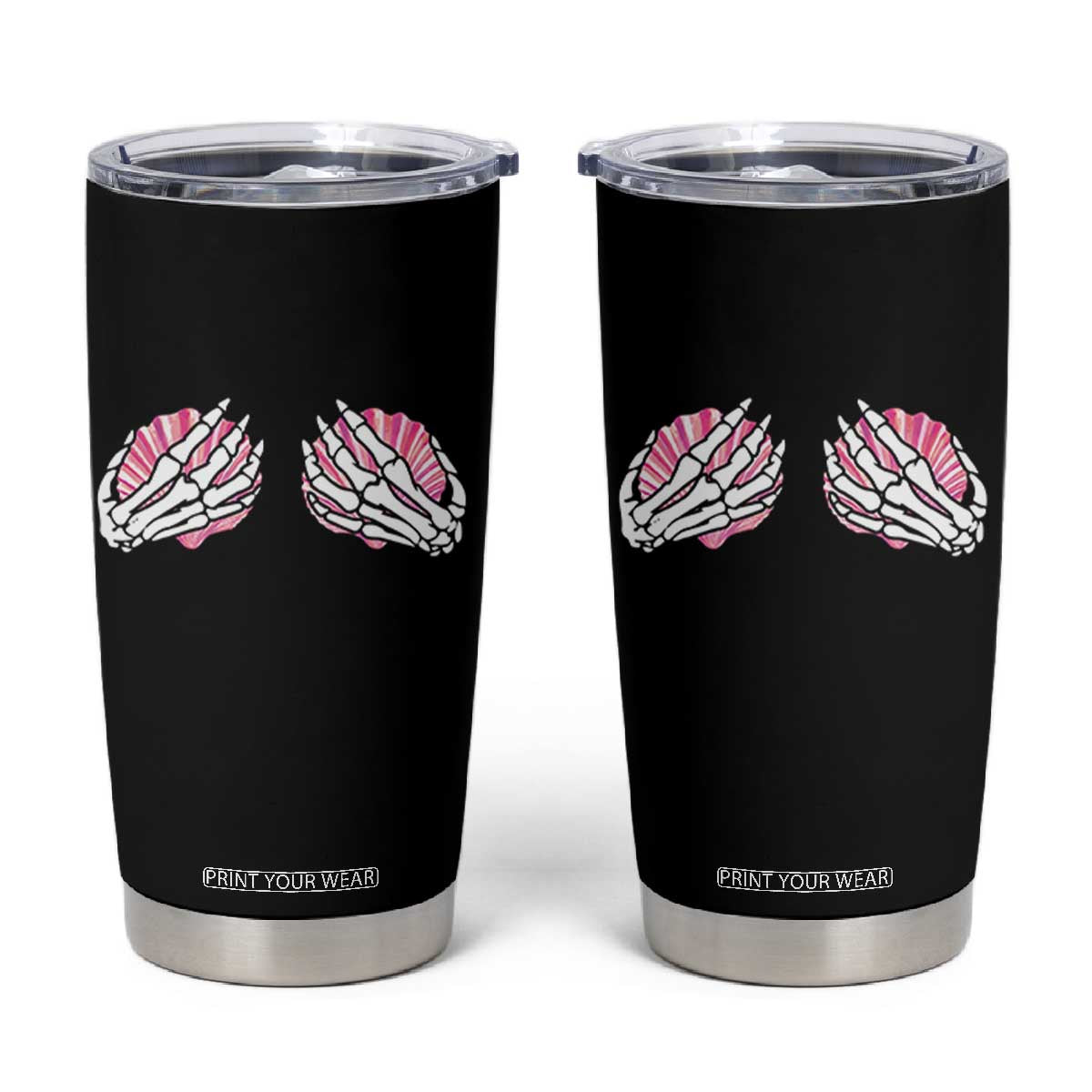Funny Skeleton Hands Seashell Bikini Halloween Beach Tumbler Cup TS11 Black Print Your Wear