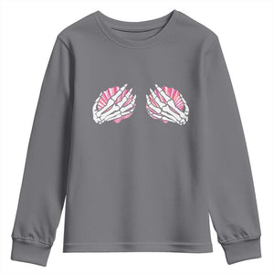 Funny Skeleton Hands Seashell Bikini Halloween Beach Youth Sweatshirt TS11 Charcoal Print Your Wear