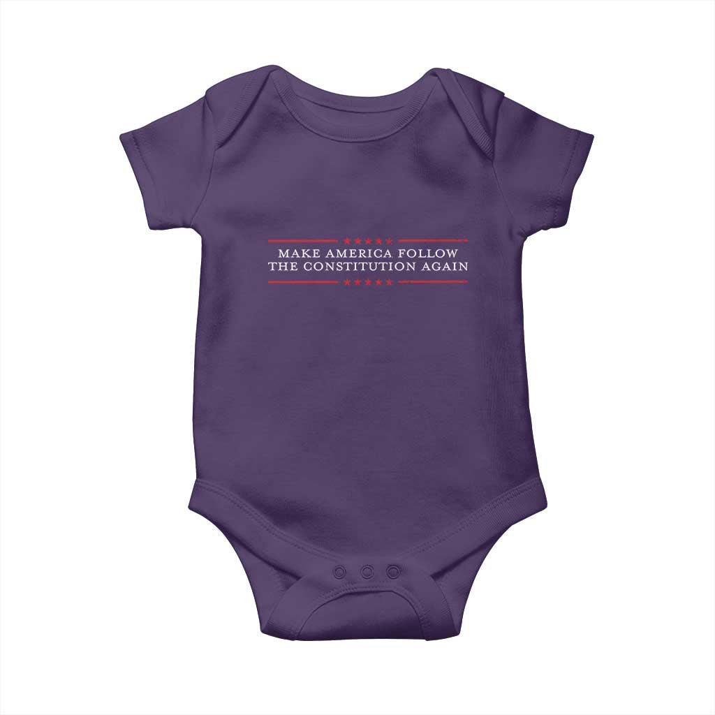 Funny Make America Follow The Constitution Again Baby Onesie TS11 Purple Print Your Wear