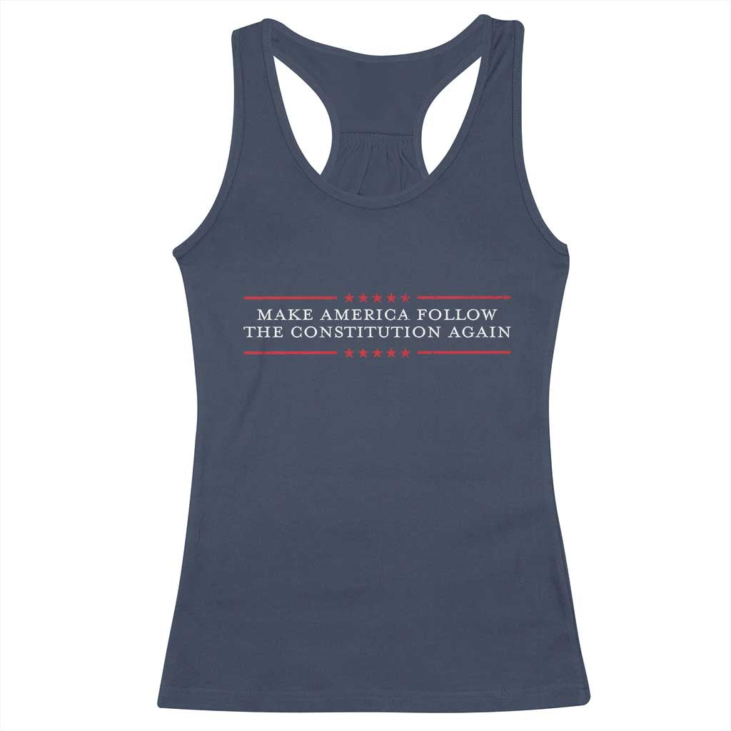 Funny Make America Follow The Constitution Again Racerback Tank Top TS11 Navy Print Your Wear