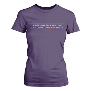 Funny Make America Follow The Constitution Again T Shirt For Women TS11 Purple Print Your Wear