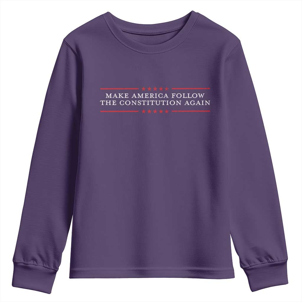Funny Make America Follow The Constitution Again Youth Sweatshirt TS11 Purple Print Your Wear