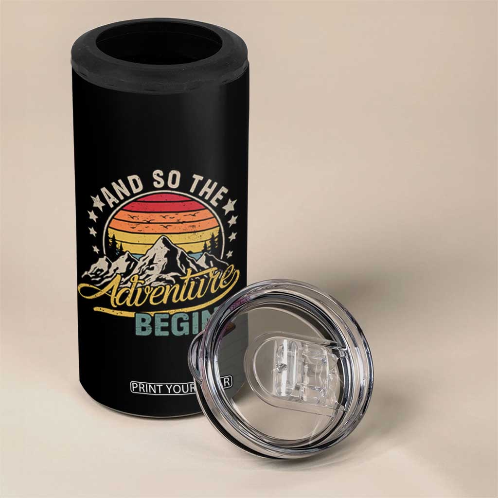 And So The Adventure Begins 4 in 1 Can Cooler Tumbler Camping Hiking Lover TS11 Print Your Wear