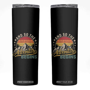 And So The Adventure Begins Skinny Tumbler Camping Hiking Lover TS11 Black Print Your Wear