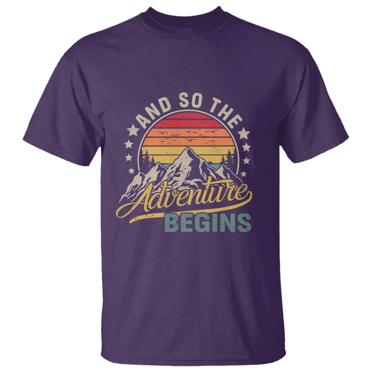 And So The Adventure Begins T Shirt Camping Hiking Lover TS11 Purple Print Your Wear