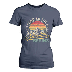 And So The Adventure Begins T Shirt For Women Camping Hiking Lover TS11 Navy Print Your Wear
