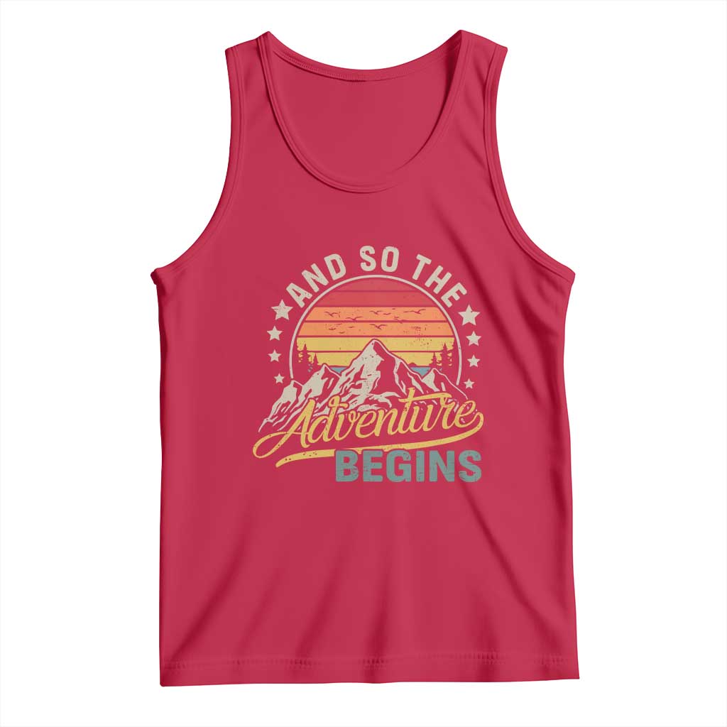 And So The Adventure Begins Tank Top Camping Hiking Lover TS11 Red Print Your Wear