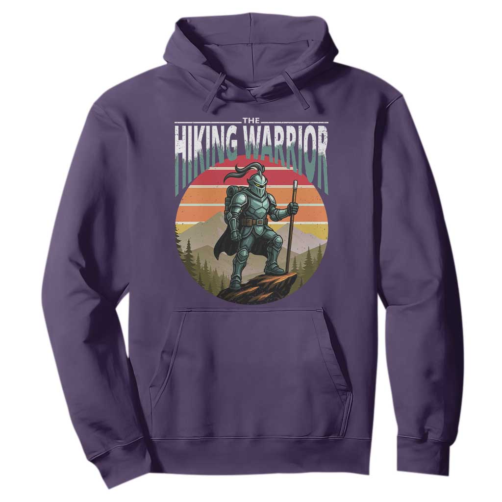 Funny Mountain Hikers Hoodie The Hiking Warrior Retro Forest Sunset TS11 Purple Print Your Wear