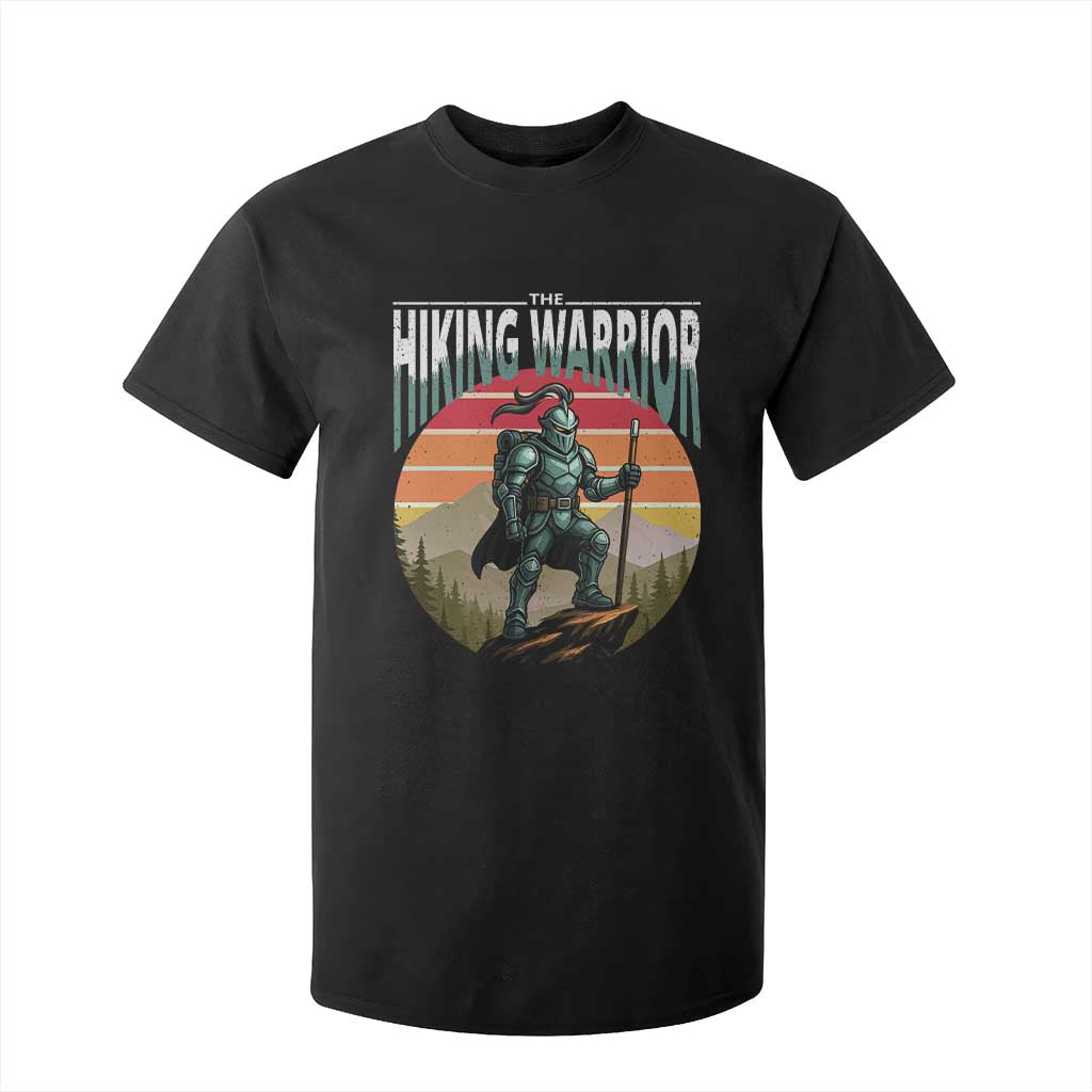 Funny Mountain Hikers T Shirt For Kid The Hiking Warrior Retro Forest Sunset TS11 Black Print Your Wear