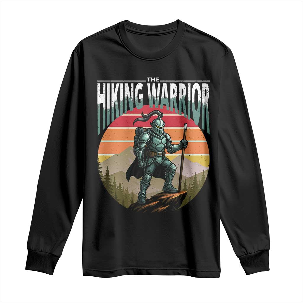 Funny Mountain Hikers Long Sleeve Shirt The Hiking Warrior Retro Forest Sunset TS11 Black Print Your Wear