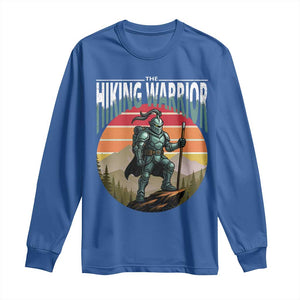 Funny Mountain Hikers Long Sleeve Shirt The Hiking Warrior Retro Forest Sunset TS11 Royal Blue Print Your Wear