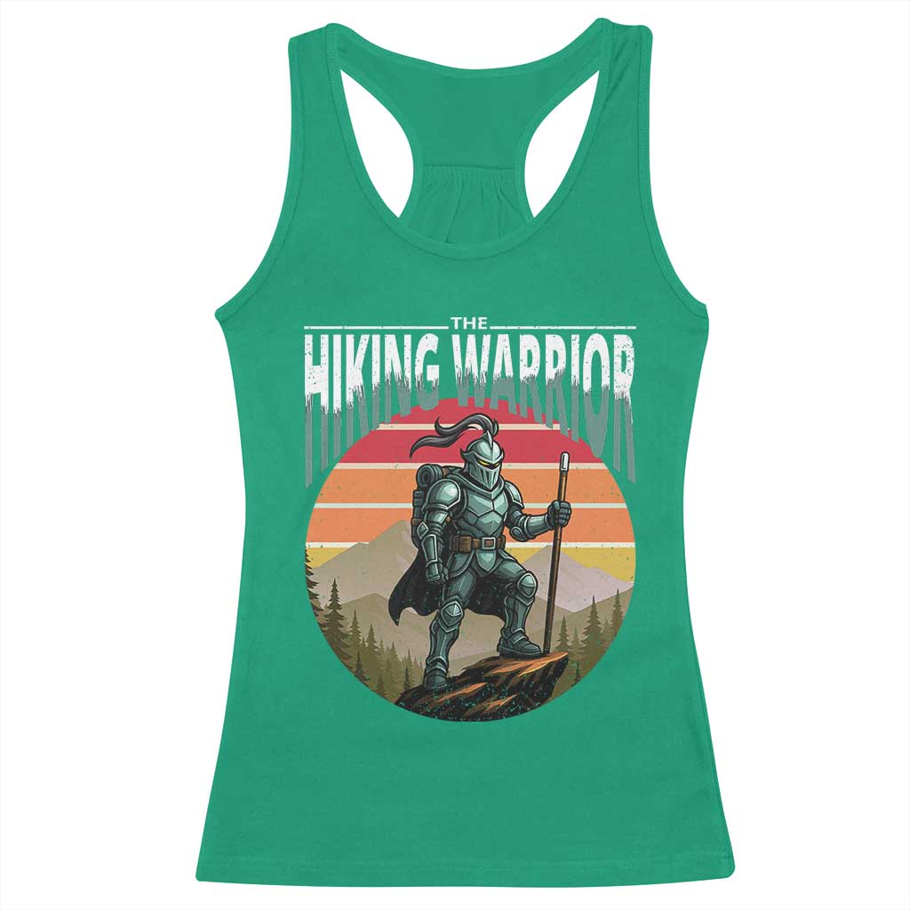 Funny Mountain Hikers Racerback Tank Top The Hiking Warrior Retro Forest Sunset TS11 Irish Green Print Your Wear